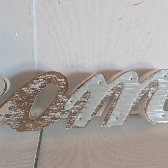 NWT Primitive 'Welcome' Wood Sign Rustic Farmhouse Decor Ashland Michaels Autumn - Picture 5 of 8